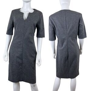 Diane Von Furstenberg Womens Size 12 Gray Aurora Sheath Wool Midi Dress Office